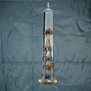 Elegant Glass Thermometer with Colorful Spheres